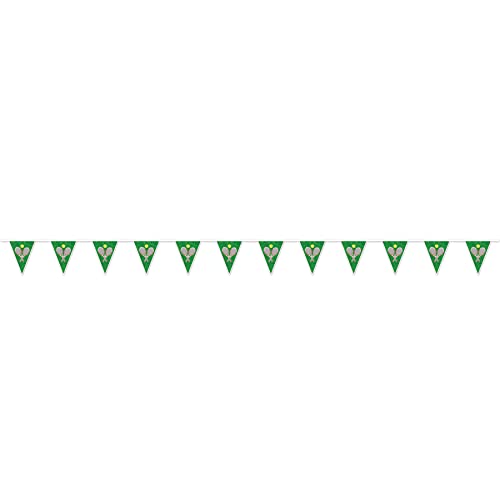 Beistle Plastic Tennis Pennant Banner For Sports Theme Birthday Party Decorations 11" x 7' 4"