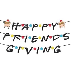 friendsgiving party decorations, happy friendsgiving banner, thanksgiving party decorations, thanksgiving banner, funny thanksgiving friendsgiving supplies for party home office mantel, pre-assembled