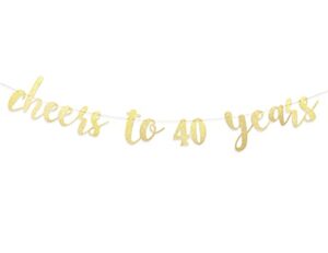 cheers to 40 years banner – happy 40th birthday banner 40th birthday banner, cheers to celebrate the 40th wedding anniversary，40th birthday background props for men and women