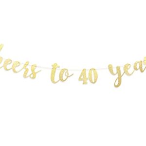 Cheers to 40 Years Banner - Happy 40th Birthday Banner 40th Birthday Banner, Cheers to Celebrate the 40th Wedding Anniversary，40th Birthday Background Props for Men and Women