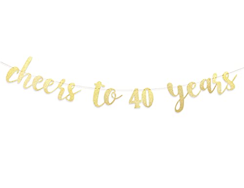Cheers to 40 Years Banner - Happy 40th Birthday Banner 40th Birthday Banner, Cheers to Celebrate the 40th Wedding Anniversary，40th Birthday Background Props for Men and Women