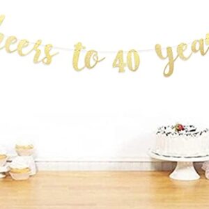 Cheers to 40 Years Banner - Happy 40th Birthday Banner 40th Birthday Banner, Cheers to Celebrate the 40th Wedding Anniversary，40th Birthday Background Props for Men and Women