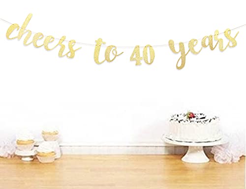 Cheers to 40 Years Banner - Happy 40th Birthday Banner 40th Birthday Banner, Cheers to Celebrate the 40th Wedding Anniversary，40th Birthday Background Props for Men and Women