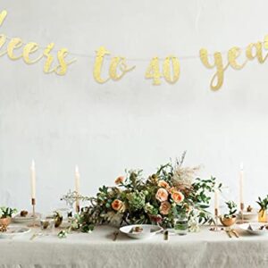 Cheers to 40 Years Banner - Happy 40th Birthday Banner 40th Birthday Banner, Cheers to Celebrate the 40th Wedding Anniversary，40th Birthday Background Props for Men and Women