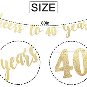 Cheers to 40 Years Banner - Happy 40th Birthday Banner 40th Birthday Banner, Cheers to Celebrate the 40th Wedding Anniversary，40th Birthday Background Props for Men and Women