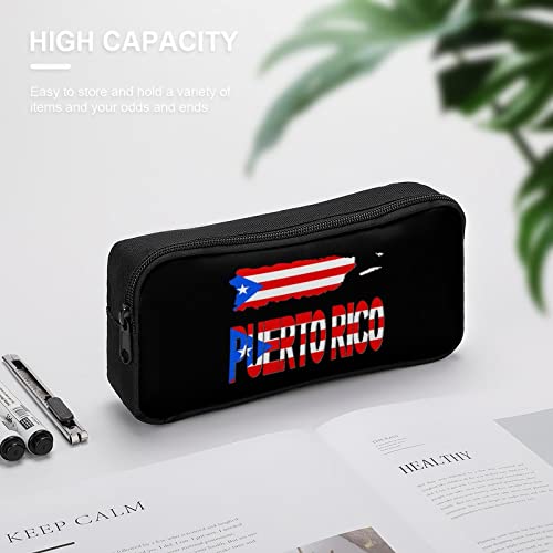 Puerto Rico Map Flag Pencil Case Pencil Pouch Coin Pouch Cosmetic Bag Office Stationery Organizer