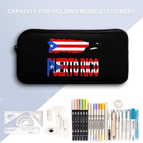 Puerto Rico Map Flag Pencil Case Pencil Pouch Coin Pouch Cosmetic Bag Office Stationery Organizer