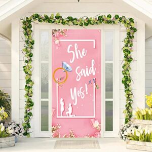labakita engagement she said yes door banner, bachelorette party door decorations, engaged door cover banner, wedding bridal shower proposal party decorations