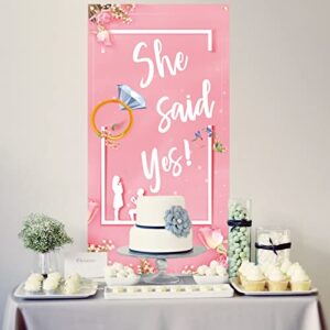 Labakita Engagement She Said Yes Door Banner, Bachelorette Party Door Decorations, Engaged Door Cover Banner, Wedding Bridal Shower Proposal Party Decorations