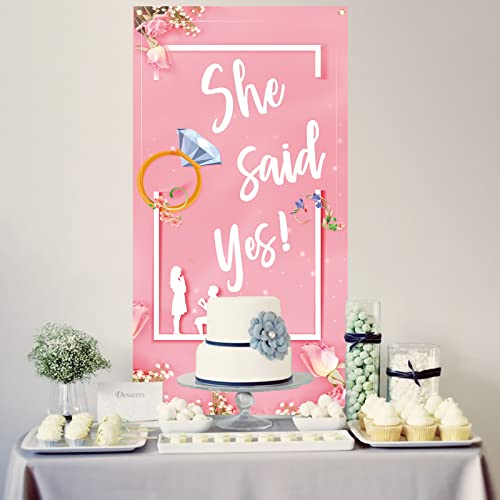 Labakita Engagement She Said Yes Door Banner, Bachelorette Party Door Decorations, Engaged Door Cover Banner, Wedding Bridal Shower Proposal Party Decorations