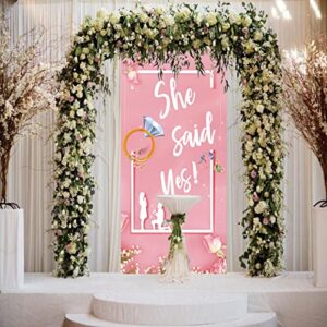 Labakita Engagement She Said Yes Door Banner, Bachelorette Party Door Decorations, Engaged Door Cover Banner, Wedding Bridal Shower Proposal Party Decorations