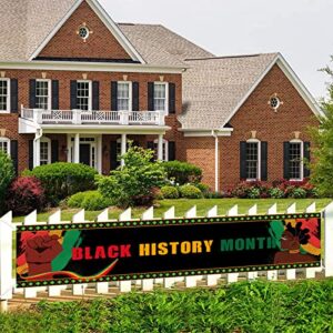 Black History Month Banner Party Decoration - African BHM Worthwhile Commemoration National Black History Banner Hanging Sign Indoor Outdoor Party Banner Decor