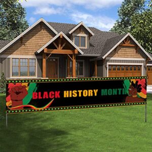 Black History Month Banner Party Decoration - African BHM Worthwhile Commemoration National Black History Banner Hanging Sign Indoor Outdoor Party Banner Decor