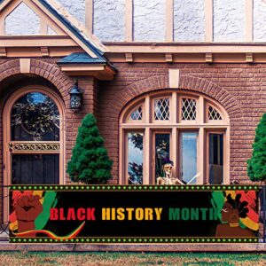 Black History Month Banner Party Decoration - African BHM Worthwhile Commemoration National Black History Banner Hanging Sign Indoor Outdoor Party Banner Decor