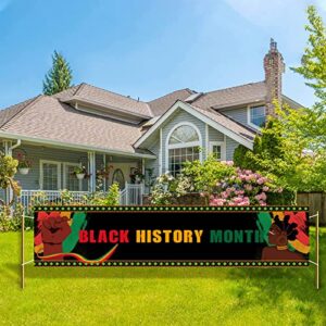 Black History Month Banner Party Decoration - African BHM Worthwhile Commemoration National Black History Banner Hanging Sign Indoor Outdoor Party Banner Decor