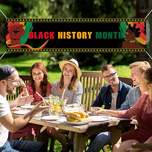 Black History Month Banner Party Decoration - African BHM Worthwhile Commemoration National Black History Banner Hanging Sign Indoor Outdoor Party Banner Decor