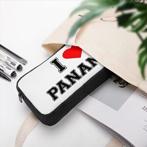 I Love Panama Pencil Case Pencil Pouch Coin Pouch Cosmetic Bag Office Stationery Organizer