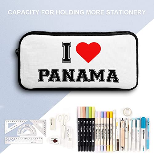 I Love Panama Pencil Case Pencil Pouch Coin Pouch Cosmetic Bag Office Stationery Organizer