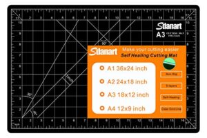 sdanart self healing cutting mat: 12″×18″ double sided 5-ply rotary cutting board for sewing, crafts, quilting, fabric, hobby, art project