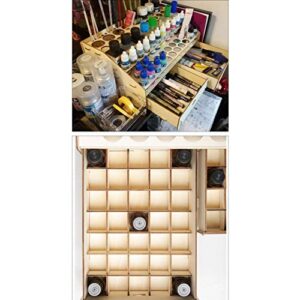 CWDRDX DIY Wooden Organizer Paint Bottles Display Brushes Holder Stand Storage Model Tool