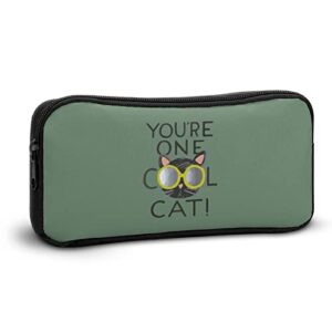 Sunglass Cool Cat Pencil Case Pencil Pouch Coin Pouch Cosmetic Bag Office Stationery Organizer