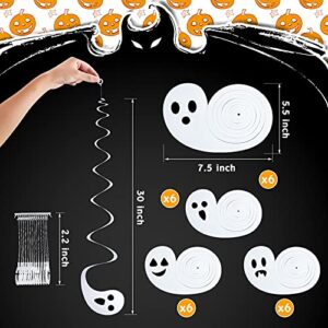 Zonon 24 Pieces Halloween Hanging Swirl Decorations Ceiling Spooky Ghost Streamers Horror Decor for Kids Holiday Halloween Party Outdoor Indoor Decorations Supplies,24 Inch