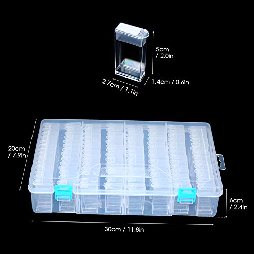 Clear Plastic Diamond Storage Box with Compartment 112 Pack Transparent Diamond Embroidery Painting Accessory Tool Drill Jewelry Beads Container Holder with Label