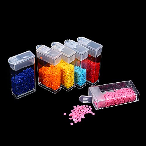 Clear Plastic Diamond Storage Box with Compartment 112 Pack Transparent Diamond Embroidery Painting Accessory Tool Drill Jewelry Beads Container Holder with Label