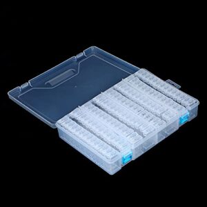 Clear Plastic Diamond Storage Box with Compartment 112 Pack Transparent Diamond Embroidery Painting Accessory Tool Drill Jewelry Beads Container Holder with Label