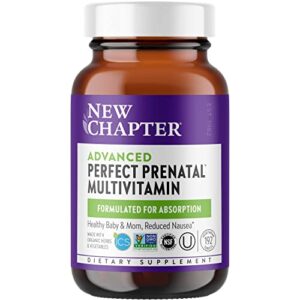 new chapter advanced perfect prenatal vitamins – 192ct, organic, non-gmo ingredients for healthy baby & mom – folate (methylfolate), iron, vitamin d3, fermented with whole foods and probiotics