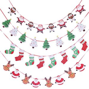 artfen christmas banners flags hanging bunting garland 4 pcs paper christmas door wall window hanging decoration ornaments home office hotel party scene decoration supplies