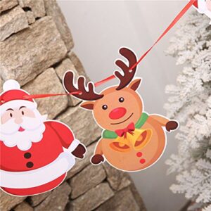 Artfen Christmas Banners Flags Hanging Bunting Garland 4 Pcs Paper Christmas Door Wall Window Hanging Decoration Ornaments Home Office Hotel Party Scene Decoration Supplies