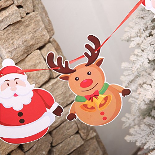 Artfen Christmas Banners Flags Hanging Bunting Garland 4 Pcs Paper Christmas Door Wall Window Hanging Decoration Ornaments Home Office Hotel Party Scene Decoration Supplies