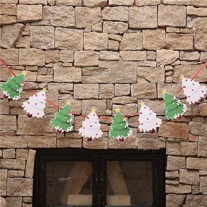 Artfen Christmas Banners Flags Hanging Bunting Garland 4 Pcs Paper Christmas Door Wall Window Hanging Decoration Ornaments Home Office Hotel Party Scene Decoration Supplies