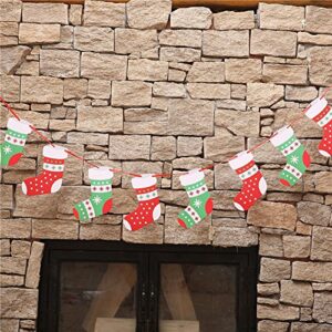 Artfen Christmas Banners Flags Hanging Bunting Garland 4 Pcs Paper Christmas Door Wall Window Hanging Decoration Ornaments Home Office Hotel Party Scene Decoration Supplies