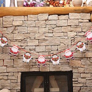 Artfen Christmas Banners Flags Hanging Bunting Garland 4 Pcs Paper Christmas Door Wall Window Hanging Decoration Ornaments Home Office Hotel Party Scene Decoration Supplies