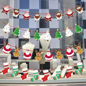 Artfen Christmas Banners Flags Hanging Bunting Garland 4 Pcs Paper Christmas Door Wall Window Hanging Decoration Ornaments Home Office Hotel Party Scene Decoration Supplies