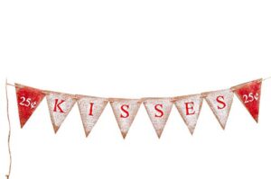 valentines day decor | valentines 25 cent kisses banner | valentine decoration