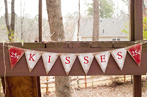 Valentines Day Decor | Valentines 25 cent Kisses Banner | Valentine Decoration