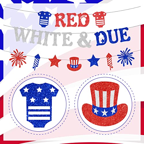 4th of july Baby Shower Decorations Red White and Blue Baby Shower Banner Bunting Garland Independence Day Decorations Indoor Outdoor USA Decorations