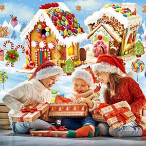 Christmas Wall Decorations Gingerbread Photography Backdrops Large Fabric Sweet Holiday Scene Banner for Winter Christmas Party Photo Booth Props Background Banner