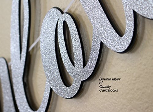 All About Details 30 & Fabulous Cursive Banner (Black & Silver)