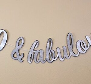 All About Details 30 & Fabulous Cursive Banner (Black & Silver)