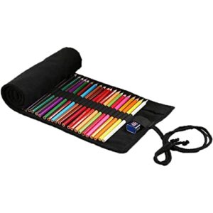 domccy canvas pencil wrap 72 holes roll-up pencil holder storage pouch multipurpose pencil case for coloring pencil holder organizer,pens