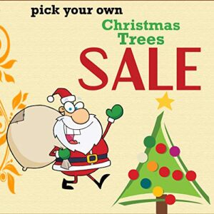 banner buzz make it visible pick your own christmas tree sale banner, holiday sale advertising banner, 11 oz vinyl, metal grommets & hemmed edges, perfect for outdoor business sign (3′ x 2′)