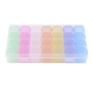 schellen storage box, pp 28 grids colorful portable storage container for nail rhinestone jewelry beads display case for household