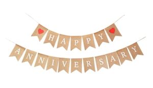 mandala crafts happy anniversary banner burlap garland – happy wedding anniversary banner – happy anniversary decorations for party
