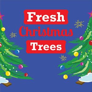 banner buzz make it visible fresh cut christmas tree banner, heavy duty 11 oz vinyl, advertising banner sign with metal grommets & hemmed edges, perfect for outdoor home garden decor (3′ x 2′)