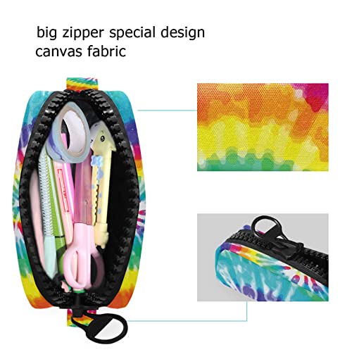 Tie Dye Pencil Case Bag Cute Pencil Box with Zipper Pen Pouch for Middle High School Office College Student Girls and Boys