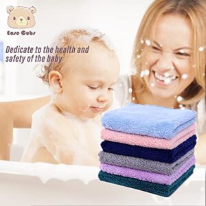 24 Pack Baby Washcloths - Ultra Soft Absorbent Wash Cloths for Baby and Newborn, Gentle on Sensitive Skin for Face and Body, 8" by 8" Multicolor